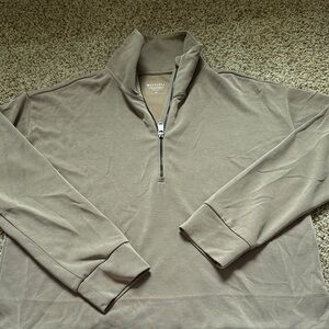 Athleta  Taupe Zip-Up Sweater